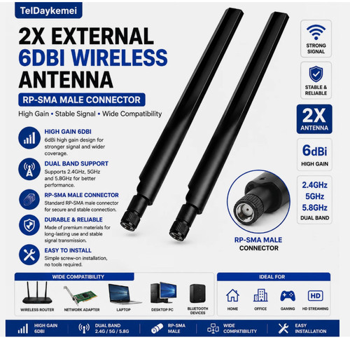 External 6dbi wireless - 2x,